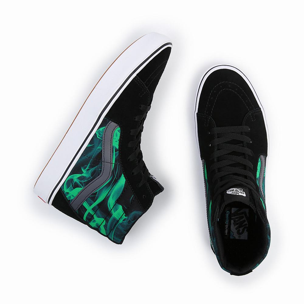 Tenis Botas Vans Comfycush Sk8-Hi Hombre Negras/Verde | RZE730945