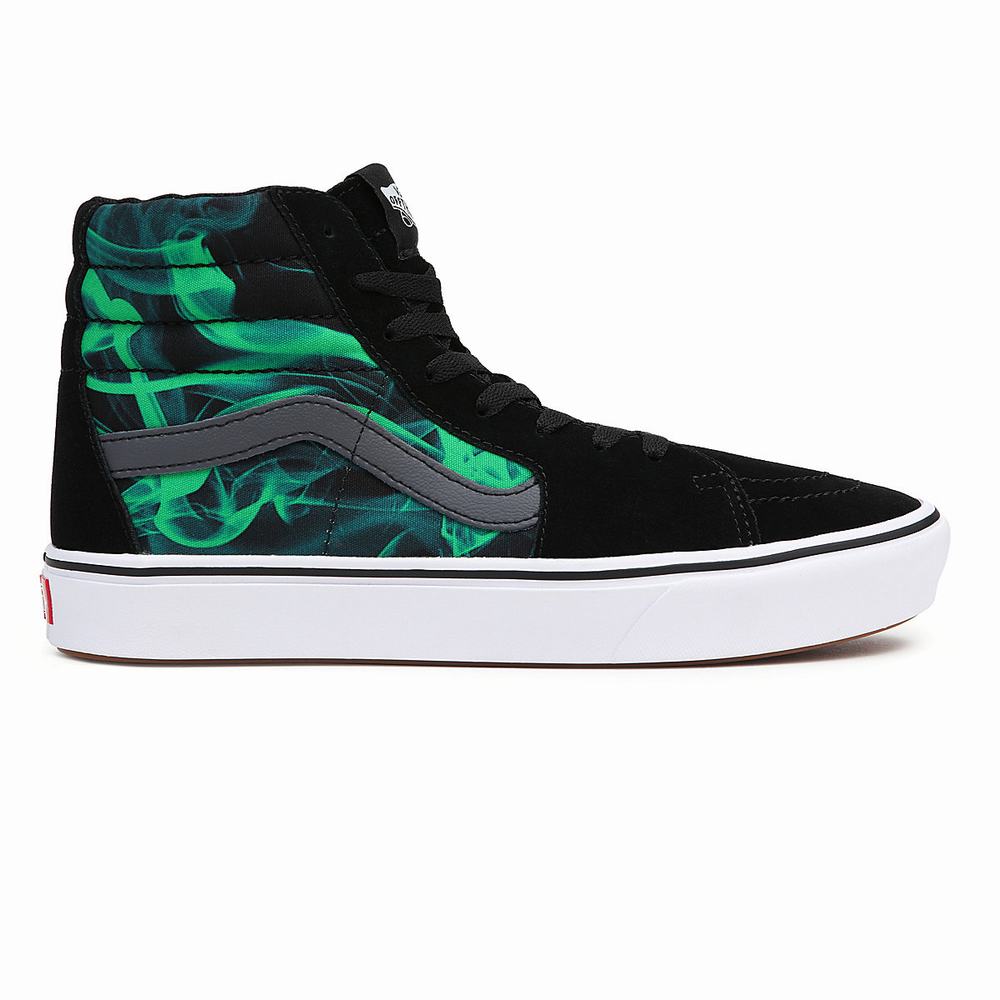 Tenis Botas Vans Comfycush Sk8-Hi Hombre Negras/Verde | RZE730945