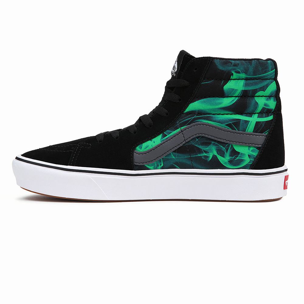 Tenis Botas Vans Comfycush Sk8-Hi Hombre Negras/Verde | RZE730945