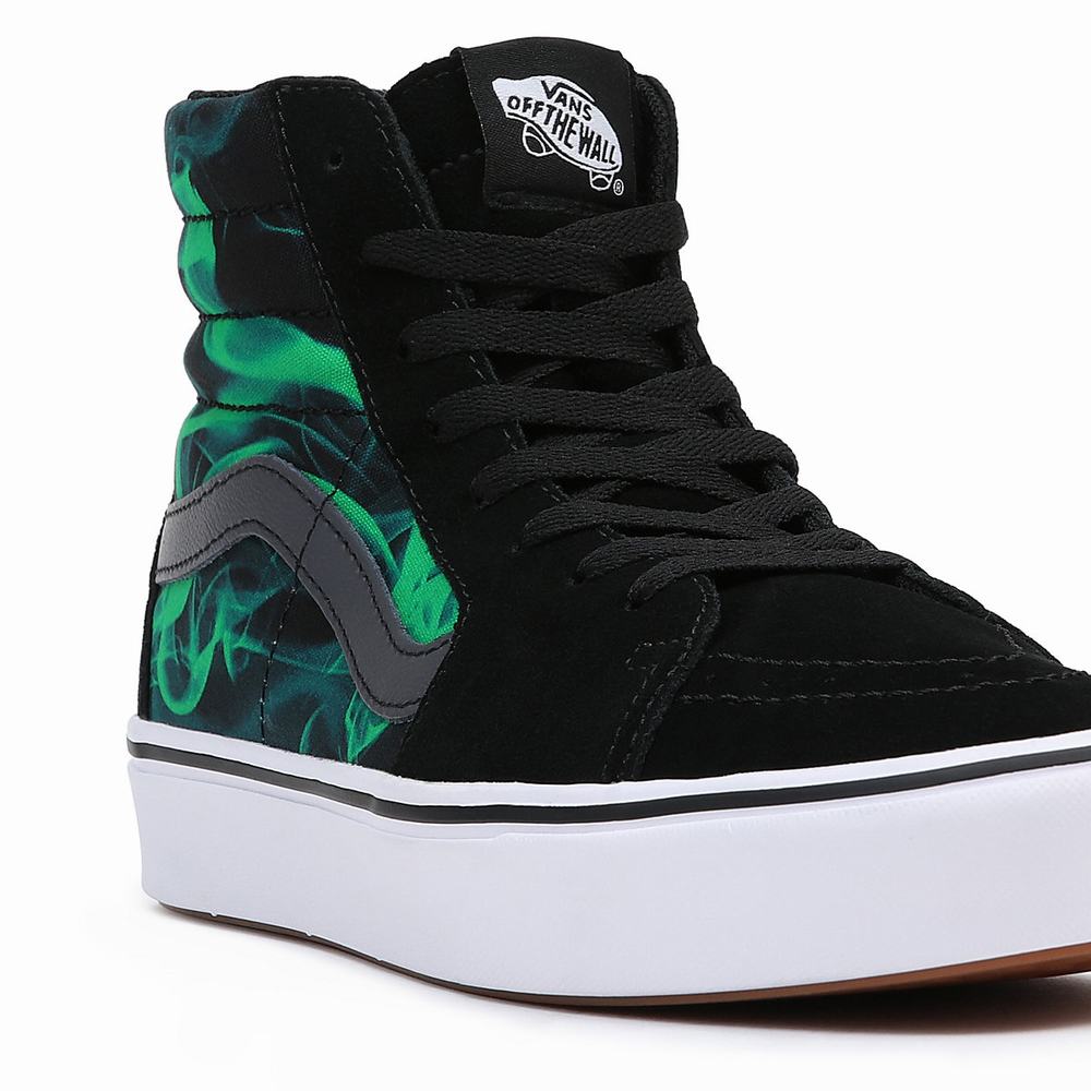 Tenis Botas Vans Comfycush Sk8-Hi Hombre Negras/Verde | RZE730945