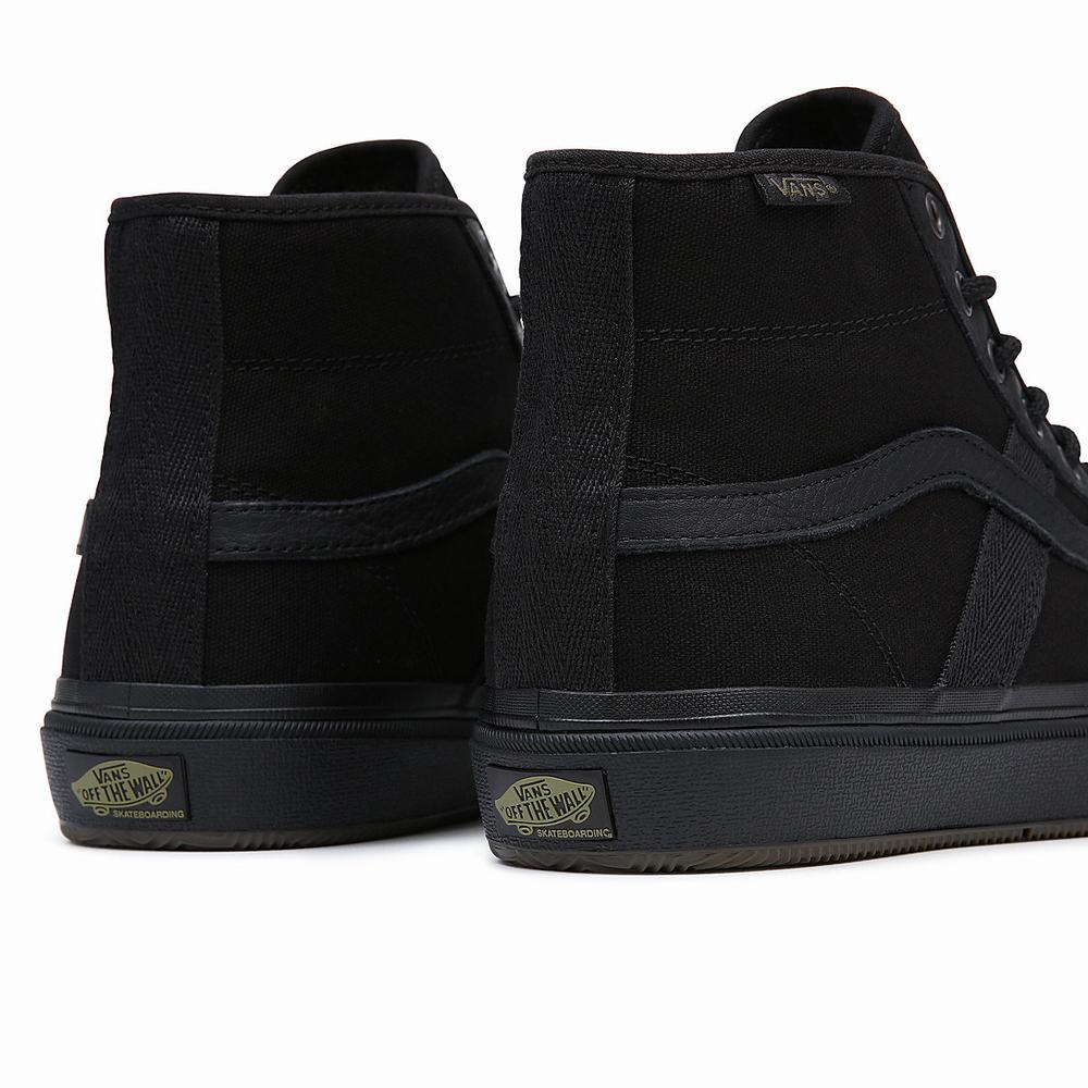 Tenis Botas Vans Crockett High Hombre Negras | SMA893257