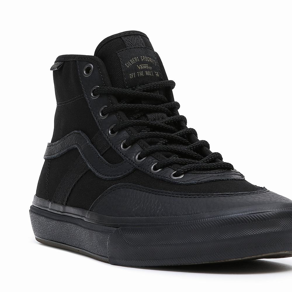 Tenis Botas Vans Crockett High Hombre Negras | SMA893257