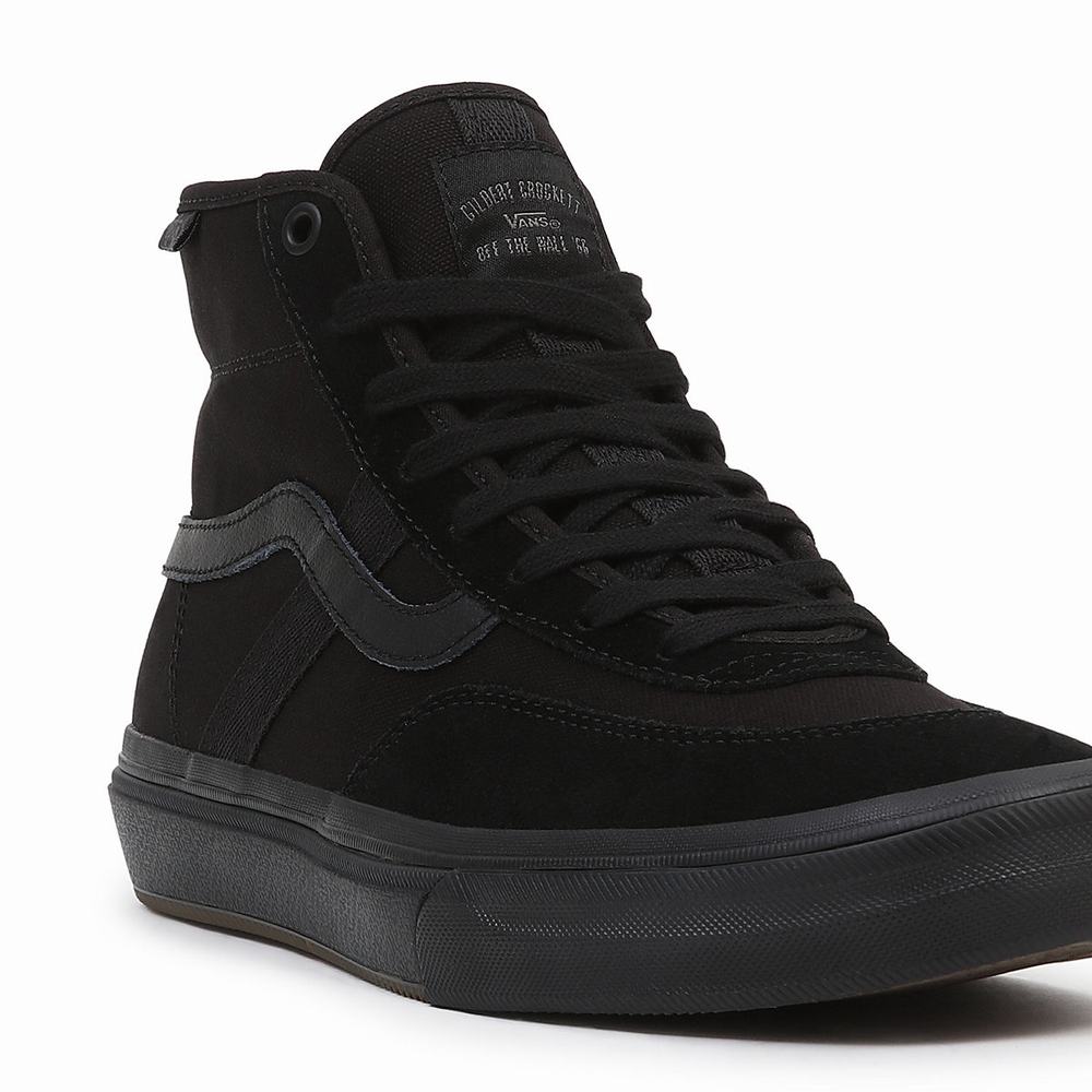 Tenis Botas Vans Crockett High Hombre Negras | VAQ601924