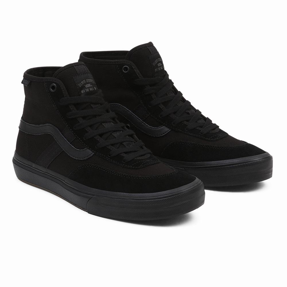 Tenis Botas Vans Crockett High Hombre Negras | VAQ601924