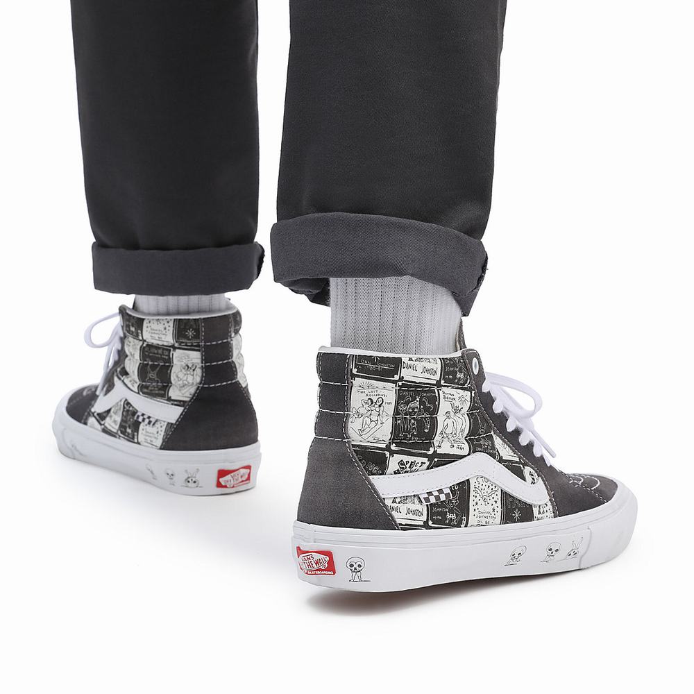 Tenis Botas Vans Daniel Johnston Skate SK8-Hi Mujer Gris | IGF341950