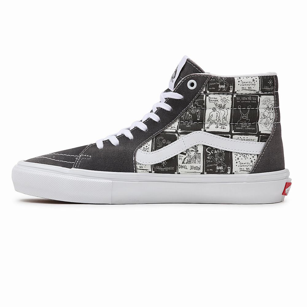 Tenis Botas Vans Daniel Johnston Skate SK8-Hi Mujer Gris | IGF341950