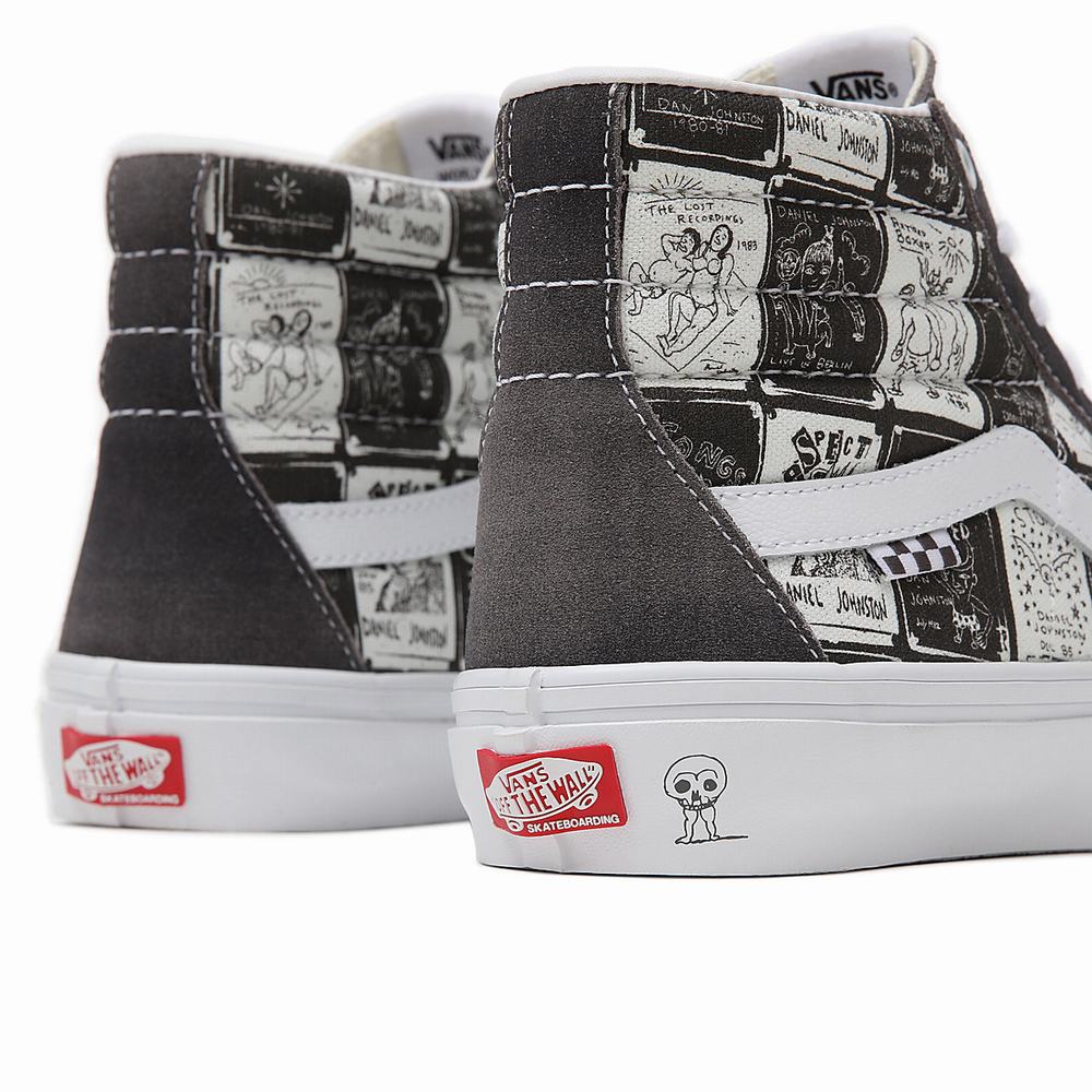 Tenis Botas Vans Daniel Johnston Skate SK8-Hi Mujer Gris | IGF341950