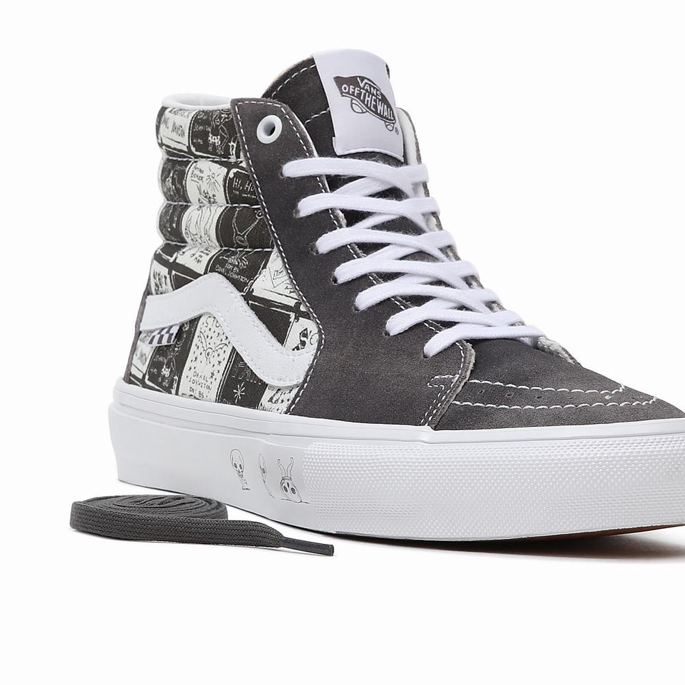 Tenis Botas Vans Daniel Johnston Skate SK8-Hi Mujer Gris | IGF341950