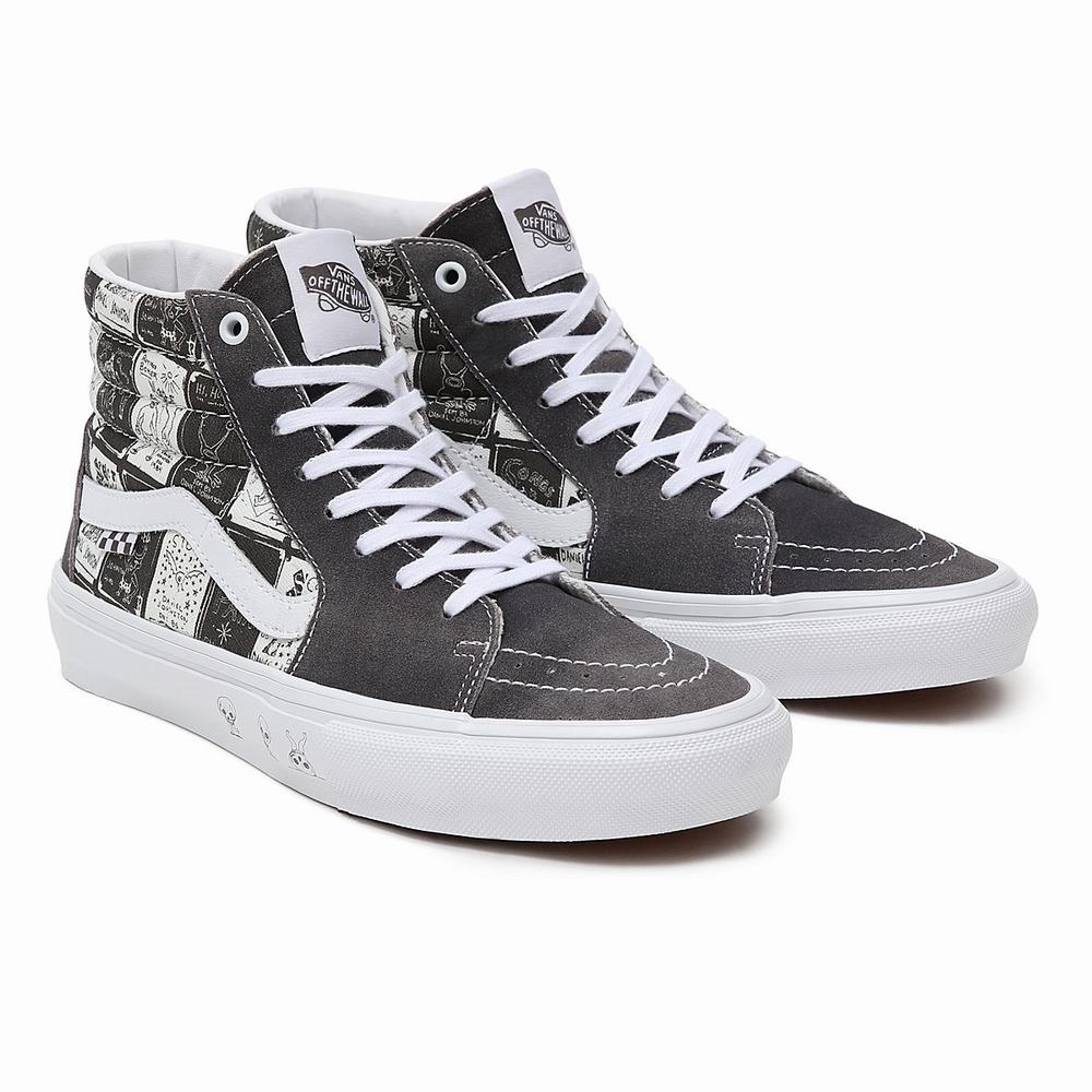 Tenis Botas Vans Daniel Johnston Skate SK8-Hi Mujer Gris | IGF341950