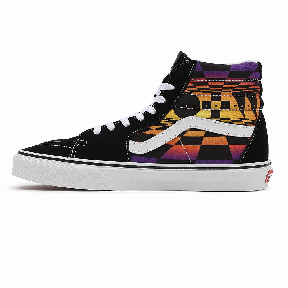 Tenis Botas Vans Estampadas Check SK8-Hi Hombre Negras/Multicolor | BDT038524