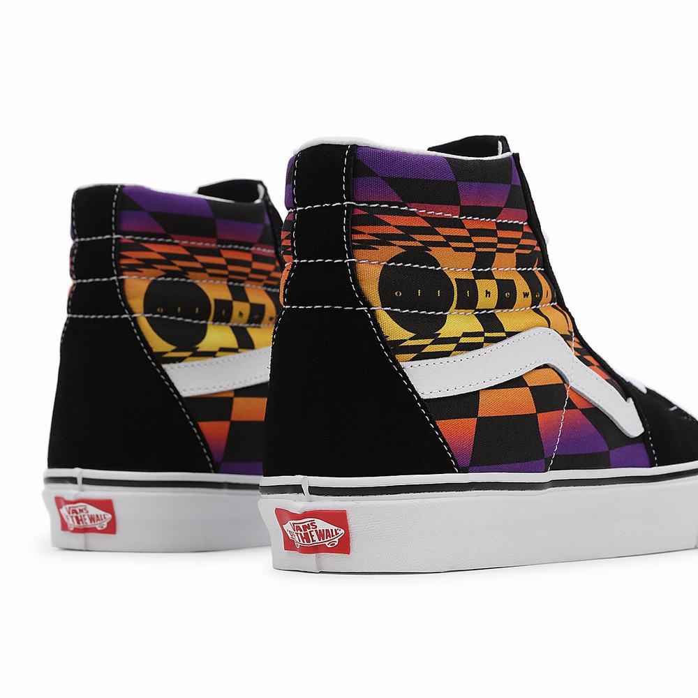 Tenis Botas Vans Estampadas Check SK8-Hi Hombre Negras/Multicolor | BDT038524