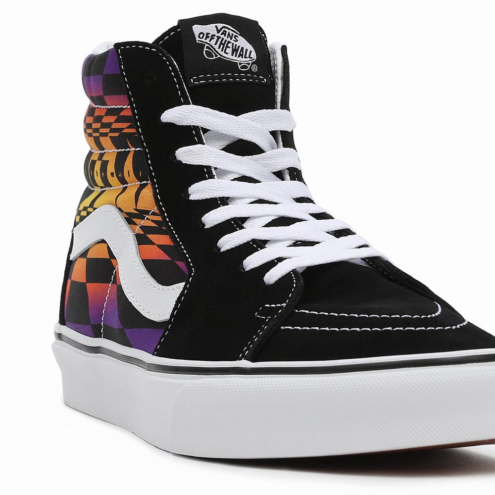 Tenis Botas Vans Estampadas Check SK8-Hi Hombre Negras/Multicolor | BDT038524