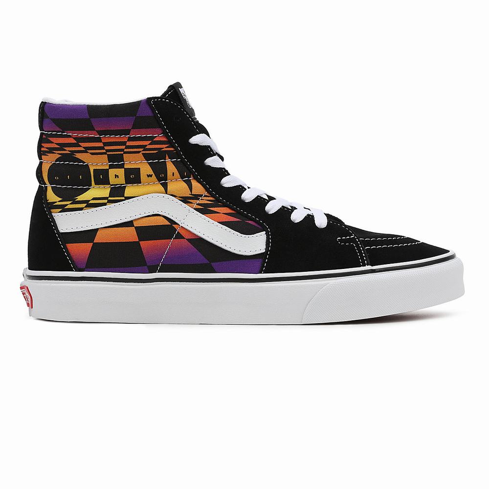 Tenis Botas Vans Estampadas Check SK8-Hi Mujer Negras/Multicolor | KFL352097