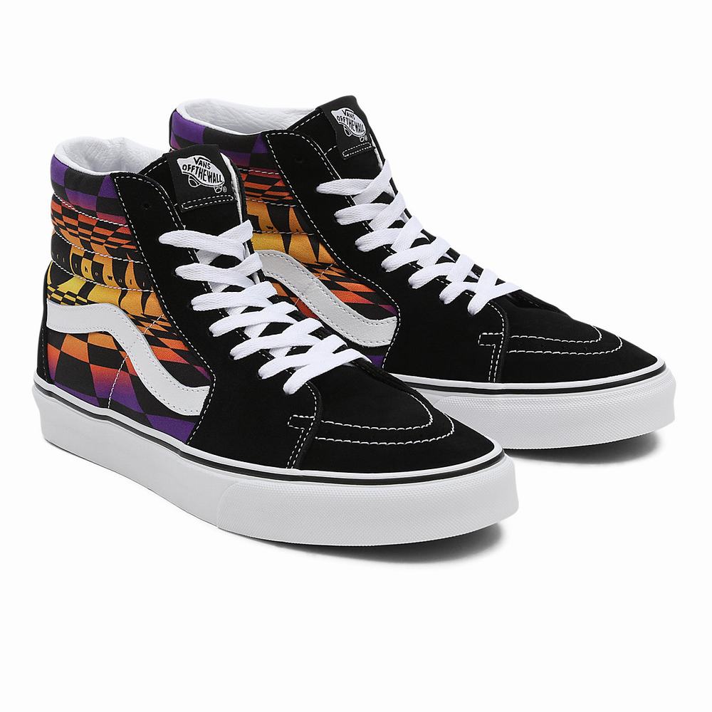 Tenis Botas Vans Estampadas Check SK8-Hi Mujer Negras/Multicolor | KFL352097