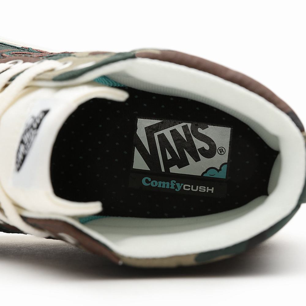 Tenis Botas Vans Flame Embroidery ComfyCush SK8-Hi Hombre Verde/Marrones | CTG083456