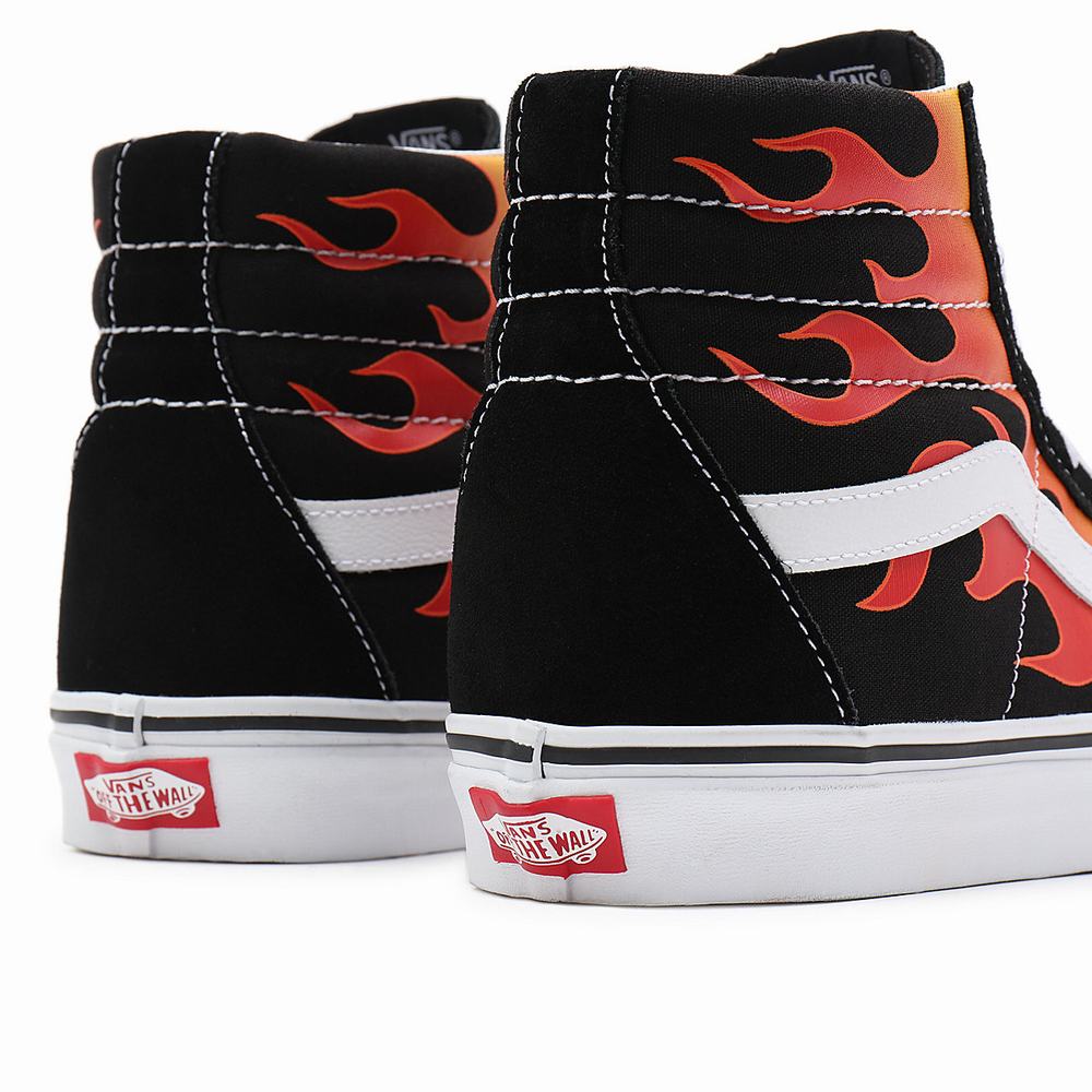 Tenis Botas Vans Flame Sk8-Hi Reissue Hombre Negras | AQK476892