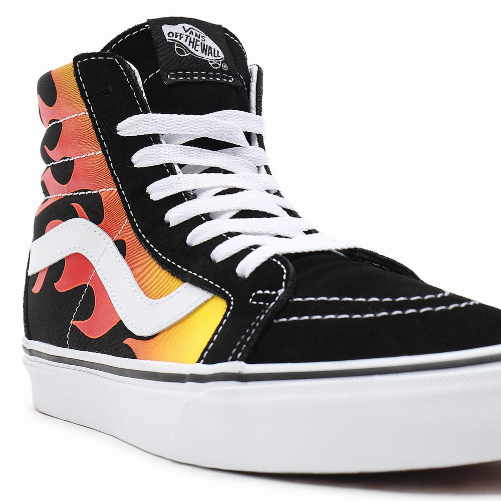 Tenis Botas Vans Flame Sk8-Hi Reissue Hombre Negras | AQK476892