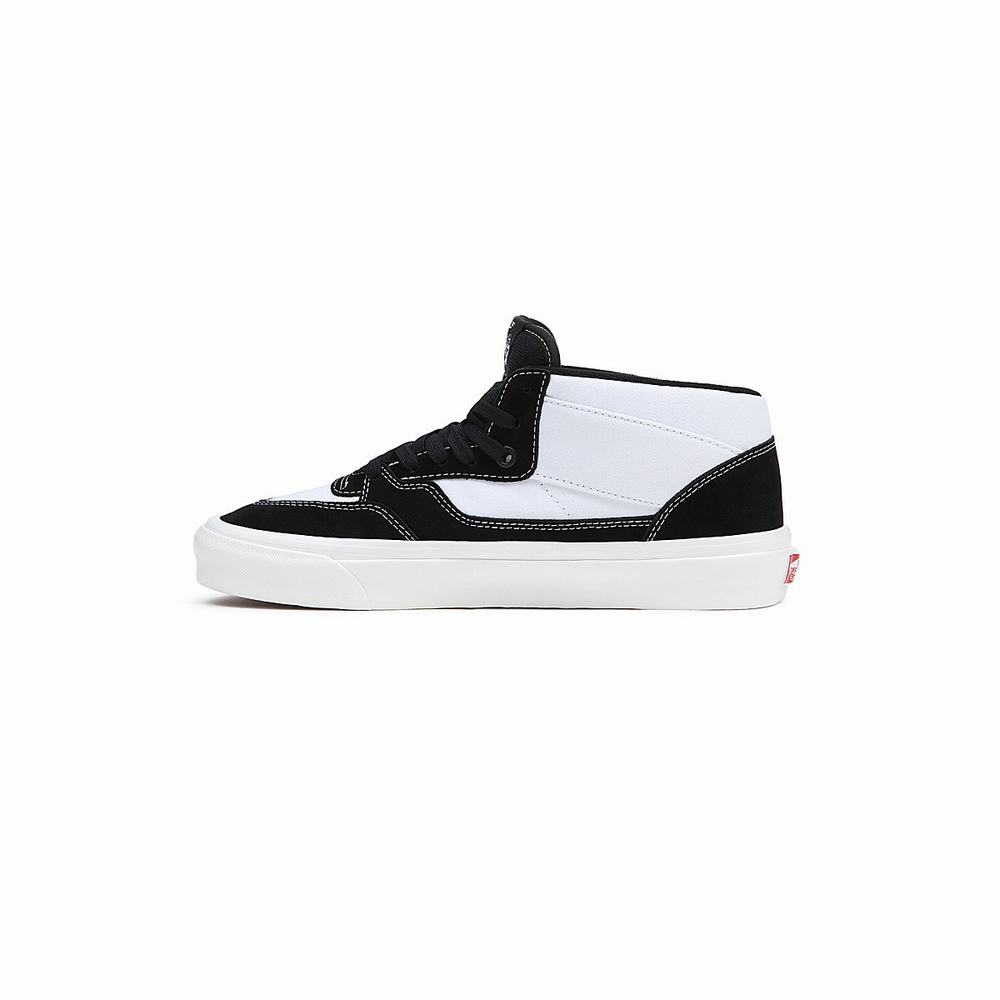 Tenis Botas Vans Half Cab 33 DX Hombre Negras/Blancas | JLW956037