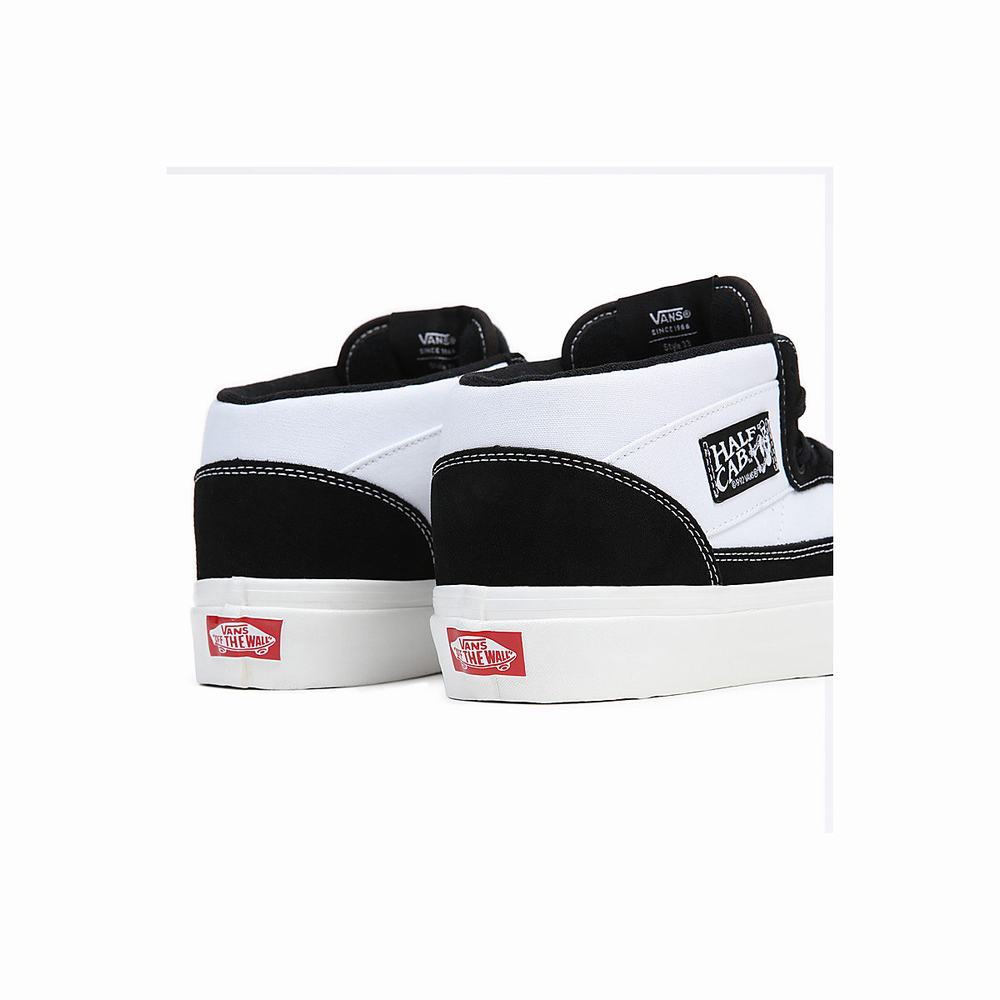 Tenis Botas Vans Half Cab 33 DX Hombre Negras/Blancas | JLW956037