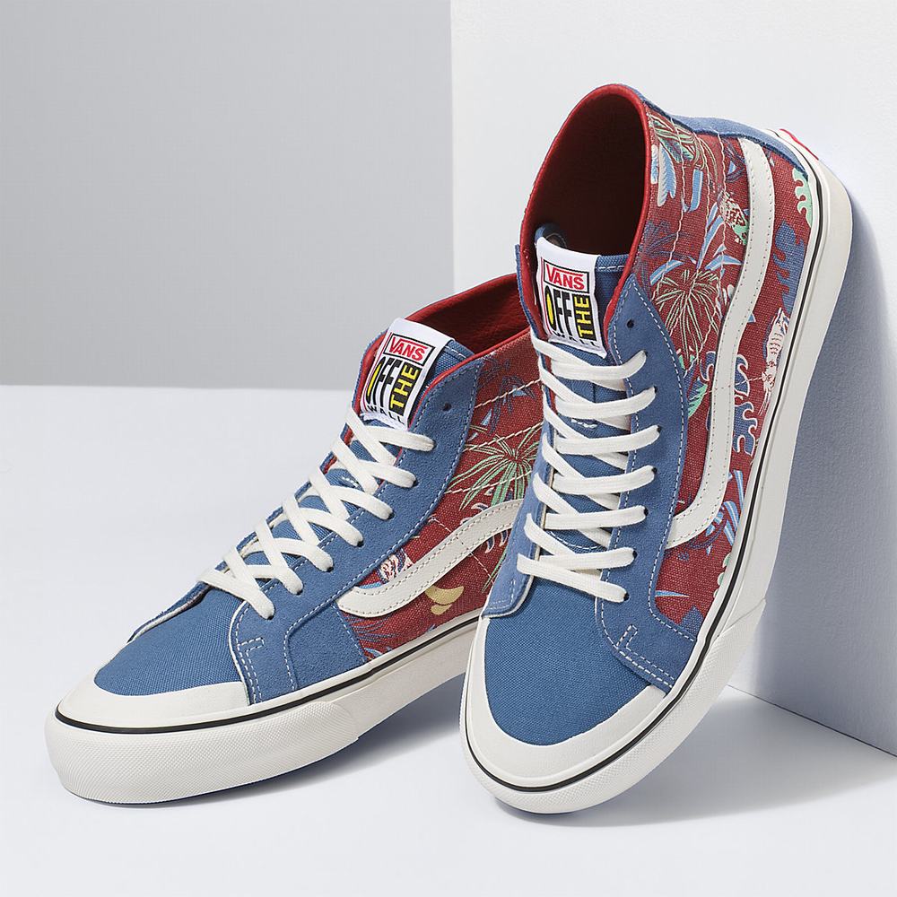 Tenis Botas Vans Hawaiian Jungle SK8-Hi 138 Decon SF Hombre Azules/Beige | ZXH750823