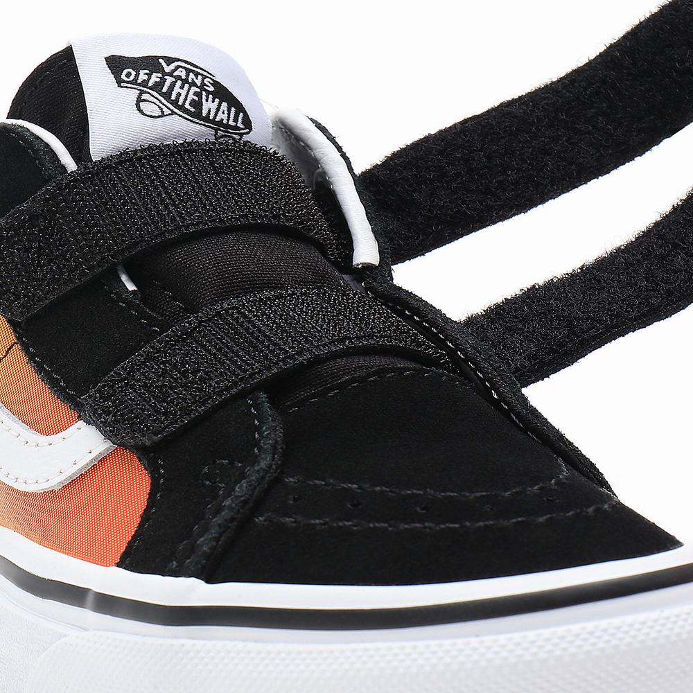 Tenis Botas Vans Hot Flame Sk8-Mid Reissue V (4-8 years) Niños Negras | SMI759038