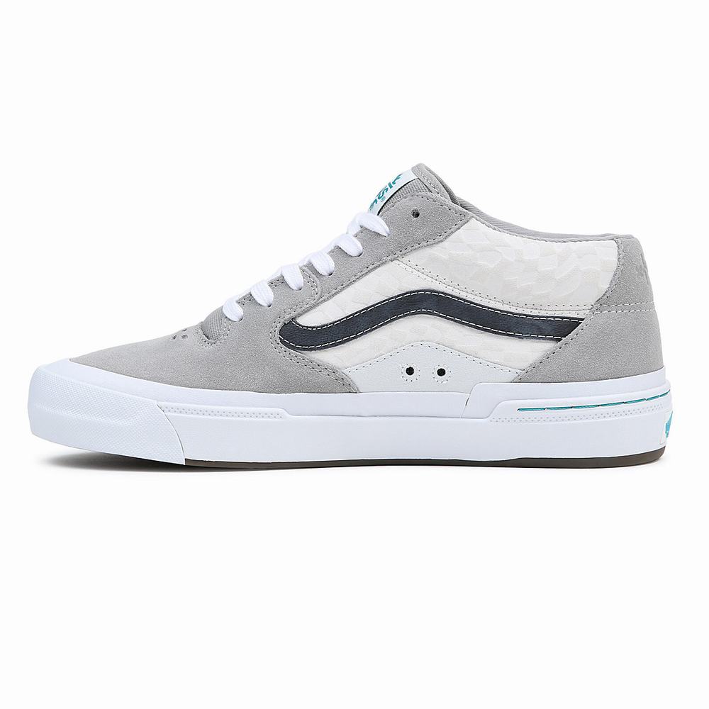 Tenis Botas Vans Kevin Peraza BMX Estilo 114 Mujer Gris/Blancas | THK130279