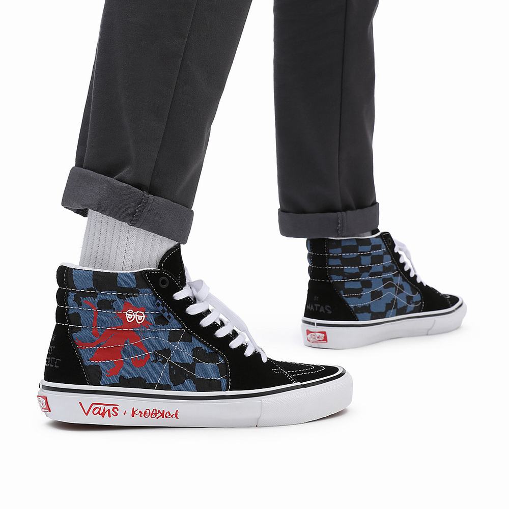 Tenis Botas Vans Krooked By Natas for Ray Skate SK8-Hi Mujer Azules/Negras/Multicolor | FYV184026