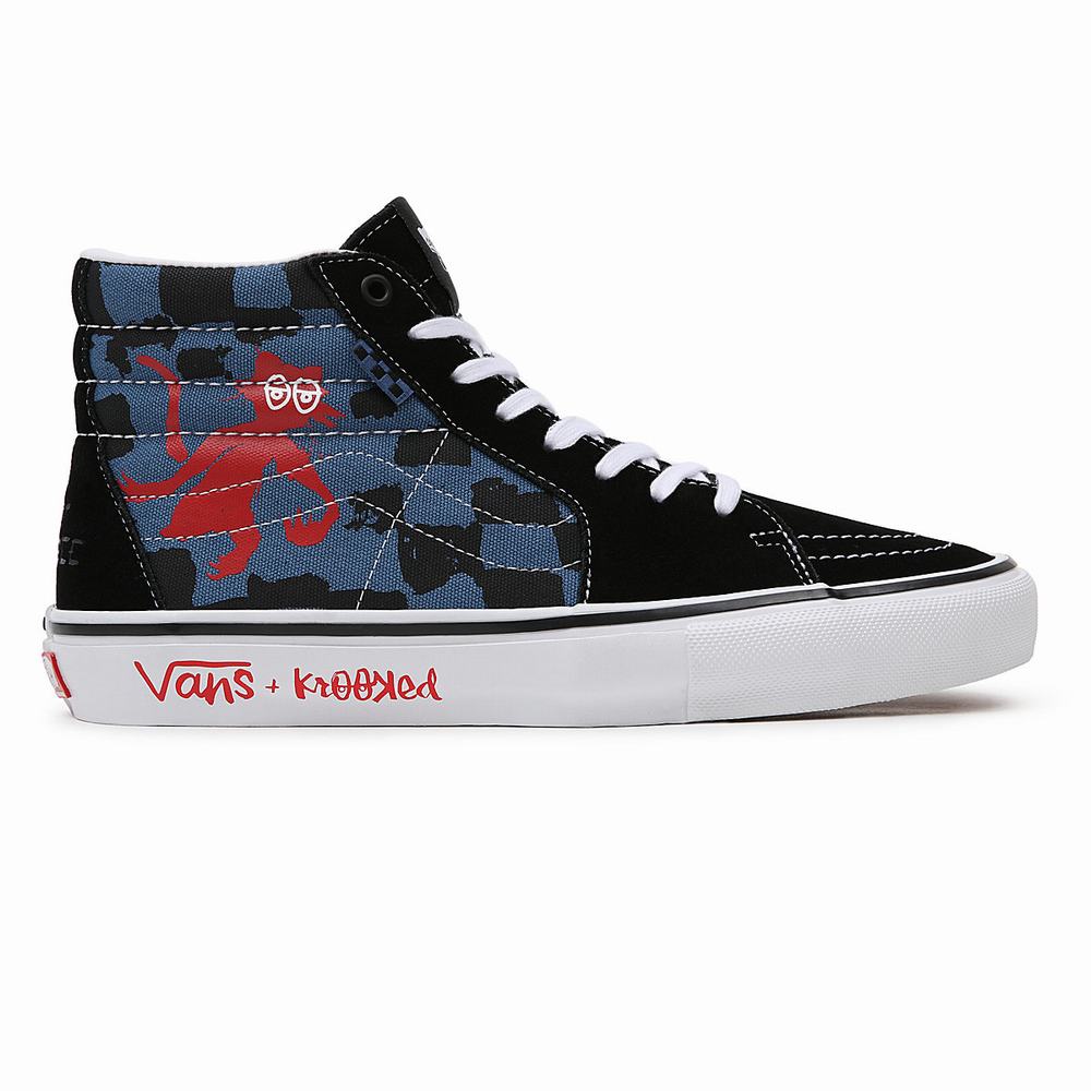 Tenis Botas Vans Krooked By Natas for Ray Skate SK8-Hi Mujer Azules/Negras/Multicolor | FYV184026