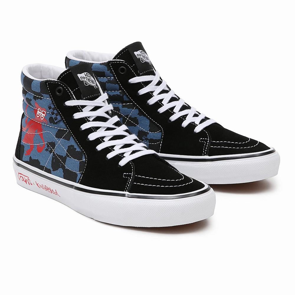 Tenis Botas Vans Krooked By Natas for Ray Skate SK8-Hi Mujer Azules/Negras/Multicolor | FYV184026