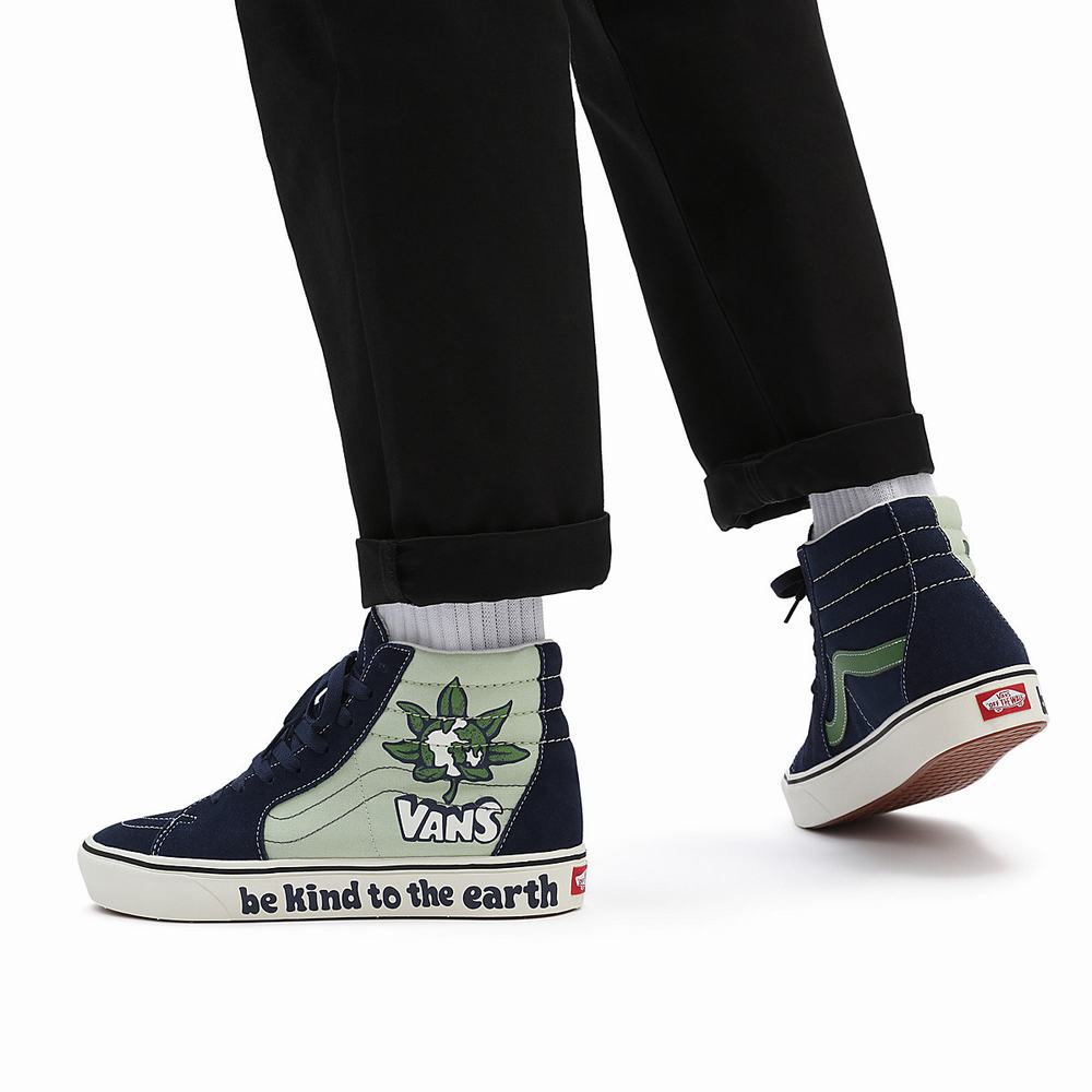 Tenis Botas Vans Looper ComfyCush SK8-Hi Hombre Azules/Verde | XTF369714