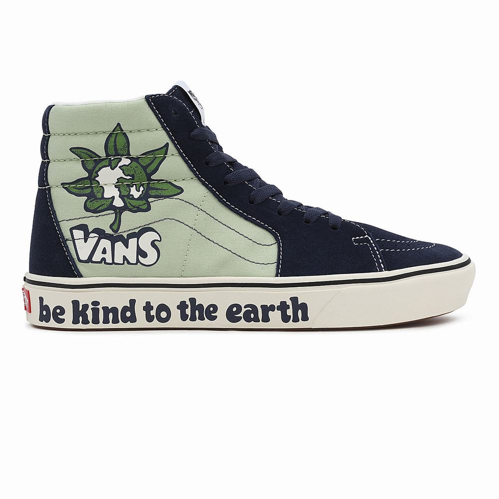 Tenis Botas Vans Looper ComfyCush SK8-Hi Hombre Azules/Verde | XTF369714