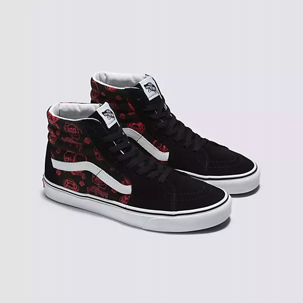 Tenis Botas Vans Love You To Death Sk8-Hi Hombre Negras/Blancas | BNK256480