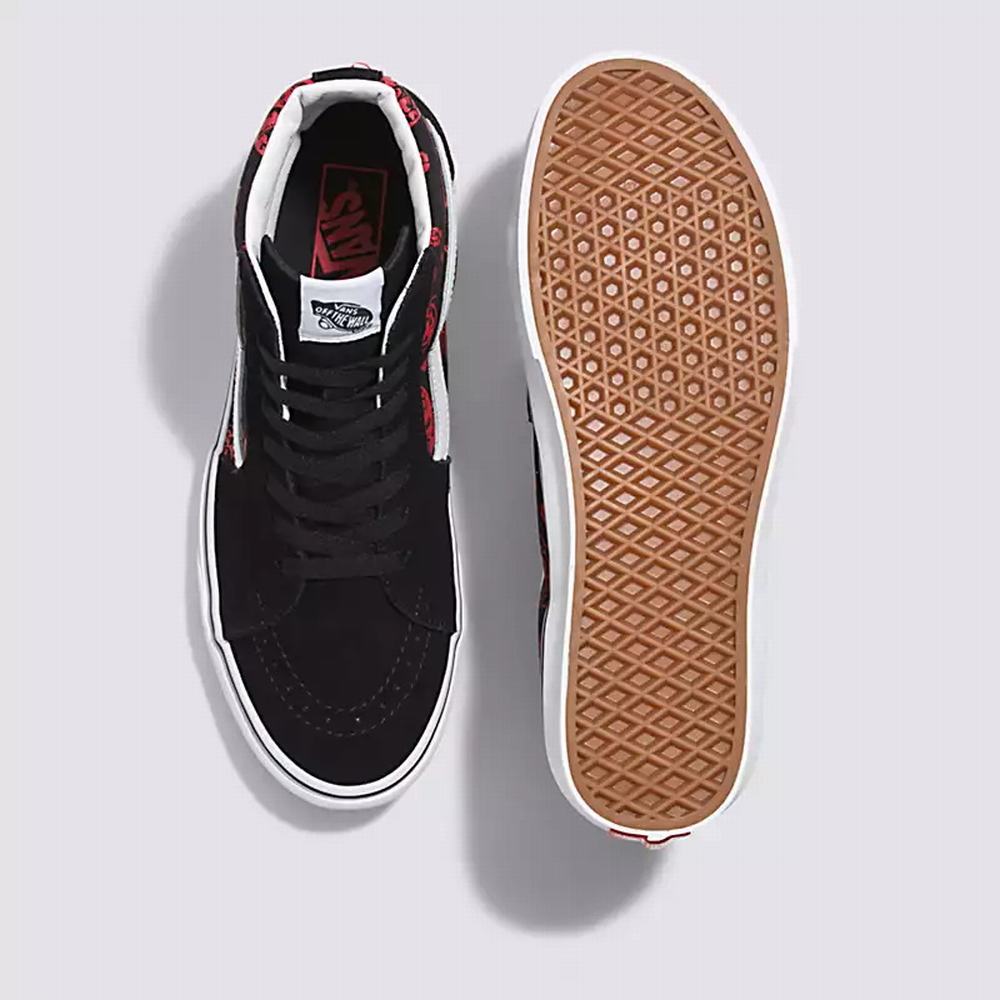 Tenis Botas Vans Love You To Death Sk8-Hi Hombre Negras/Blancas | BNK256480