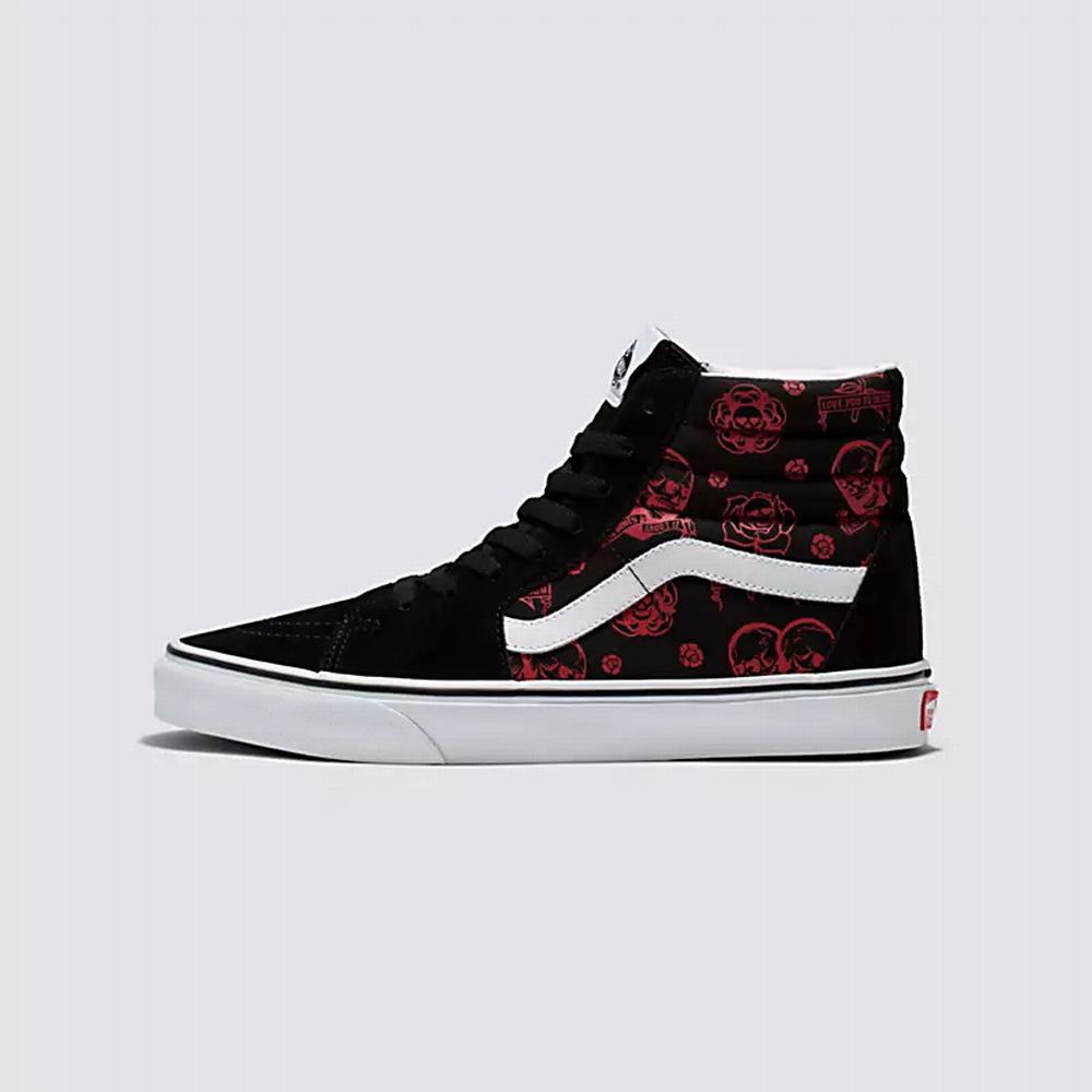 Tenis Botas Vans Love You To Death Sk8-Hi Hombre Negras/Blancas | BNK256480