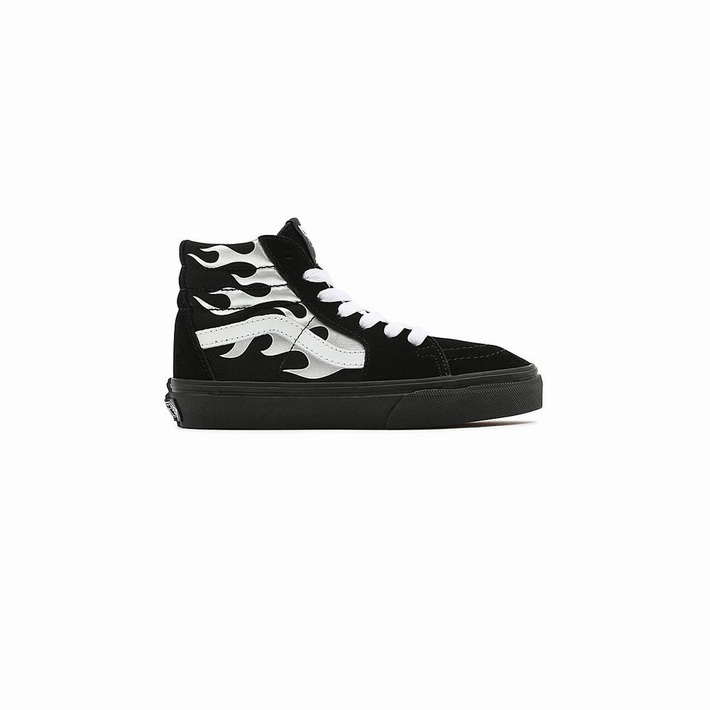 Tenis Botas Vans Metallic Flame Sk8-Hi (8-14 years) Niños Negras | HEW180729