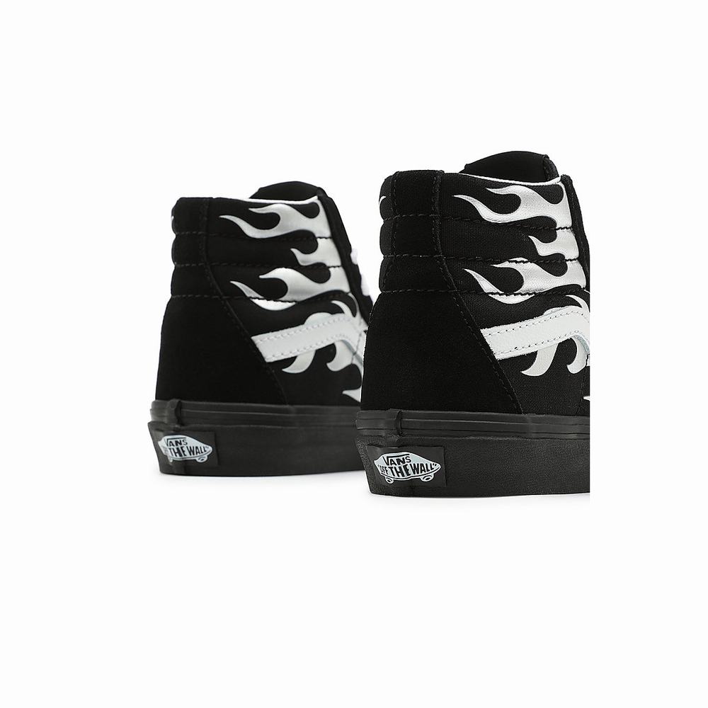 Tenis Botas Vans Metallic Flame Sk8-Hi (8-14 years) Niños Negras | HEW180729