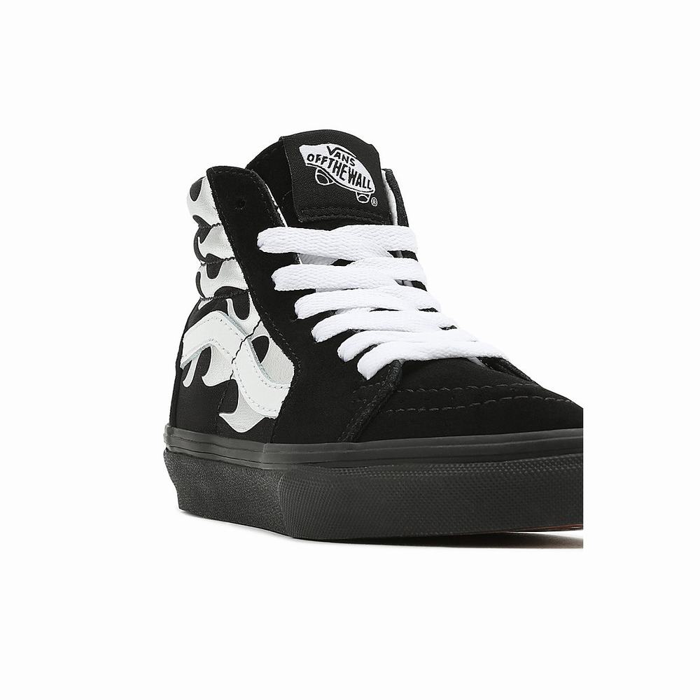 Tenis Botas Vans Metallic Flame Sk8-Hi (8-14 years) Niños Negras | HEW180729