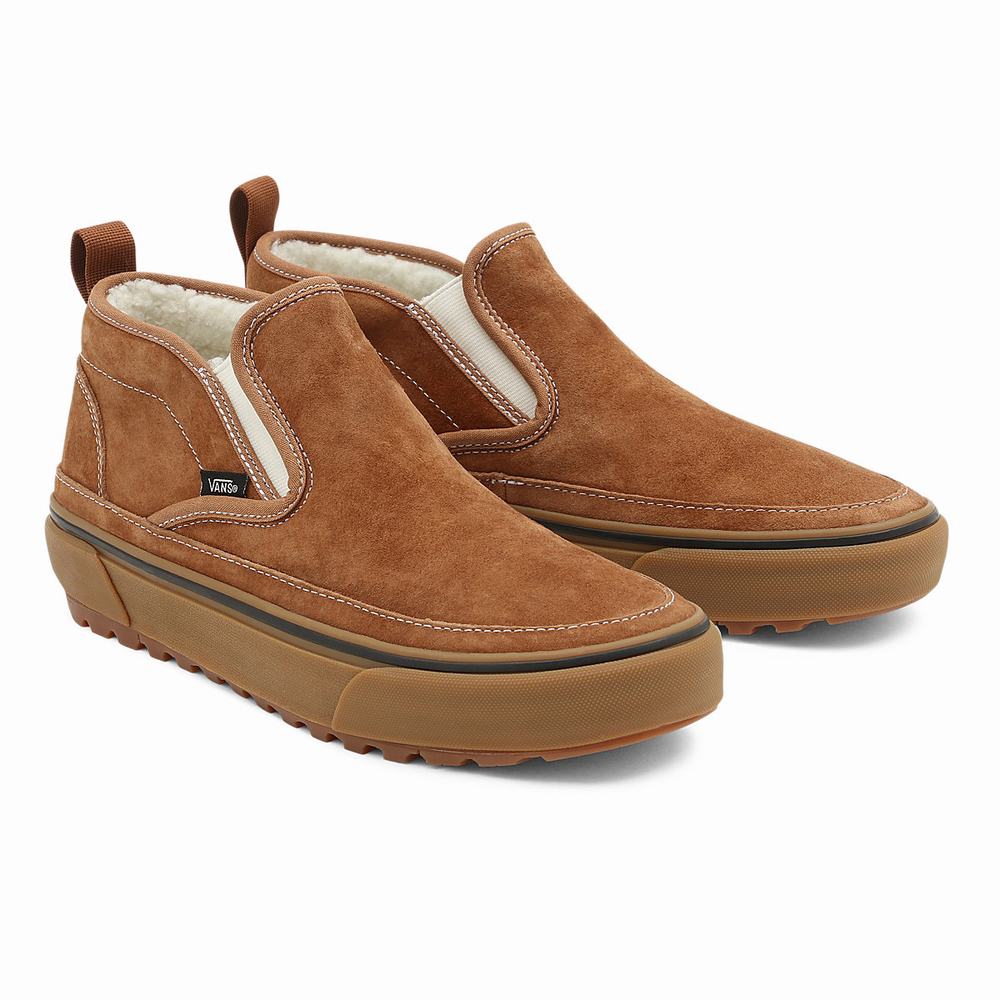 Tenis Botas Vans Mid Slip MTE-1 Hombre Marrones | BLZ708513