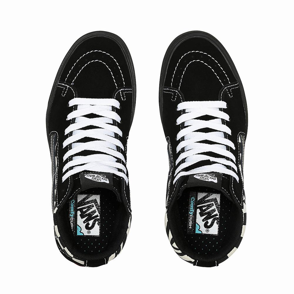 Tenis Botas Vans Mixed Media ComfyCush Sk8-Hi Mujer Negras | KZP720391