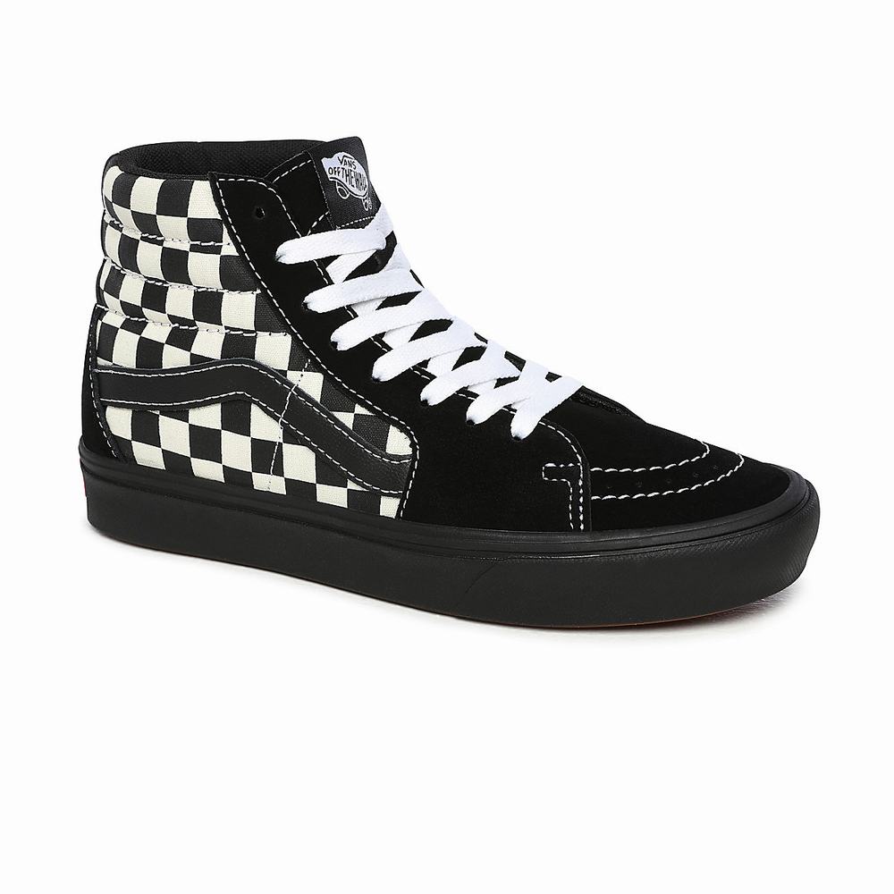 Tenis Botas Vans Mixed Media ComfyCush Sk8-Hi Mujer Negras | KZP720391