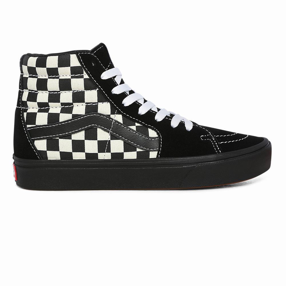 Tenis Botas Vans Mixed Media ComfyCush Sk8-Hi Mujer Negras | KZP720391