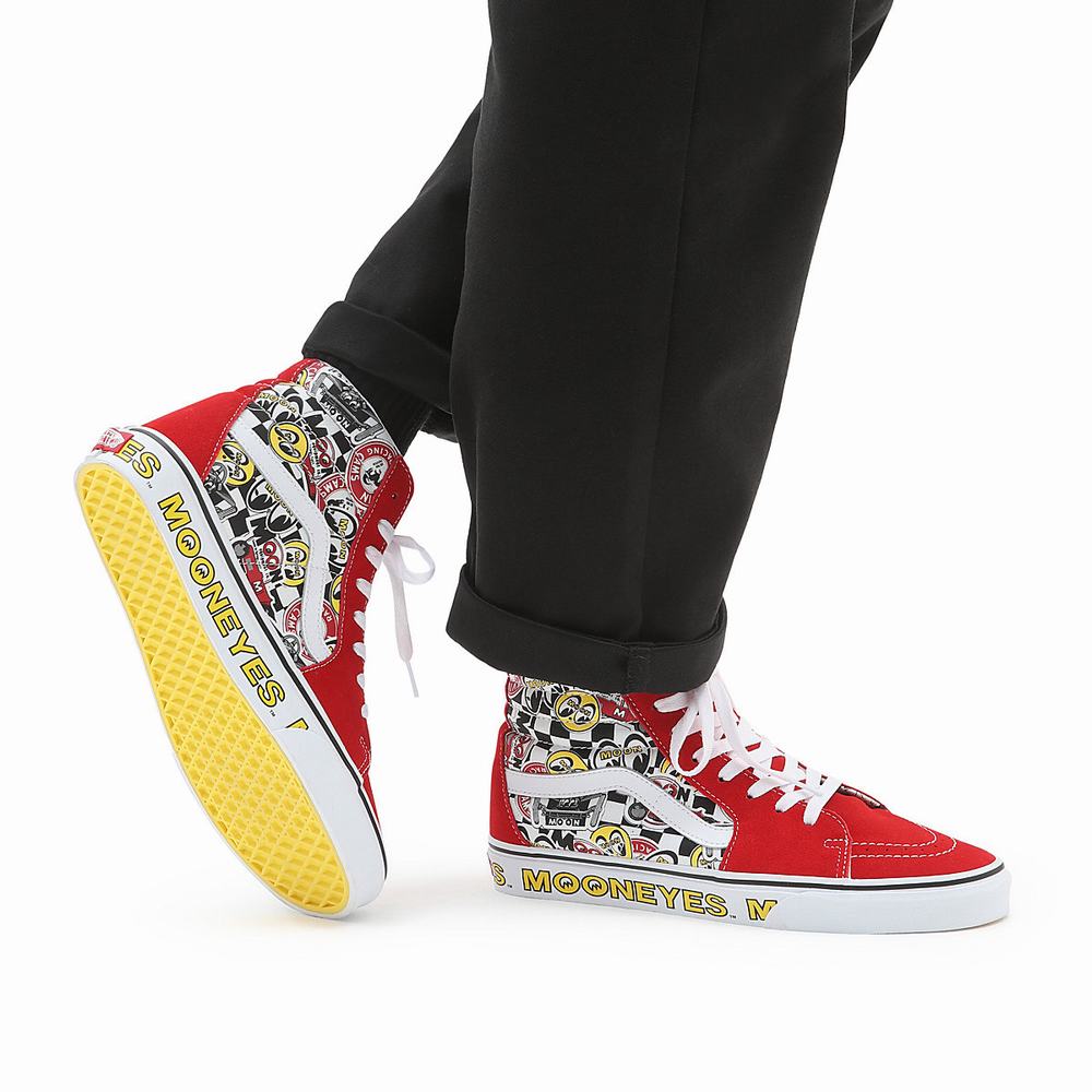 Tenis Botas Vans Mooneyes Sk8-Hi Hombre Rojas/Multicolor | RBT290615