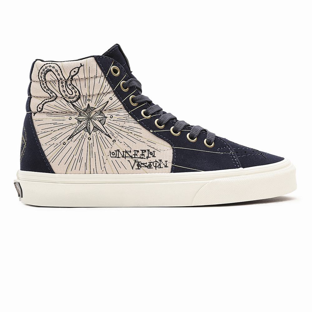 Tenis Botas Vans Mystic SK8-Hi Mujer Beige/Azul Marino | VBI052369