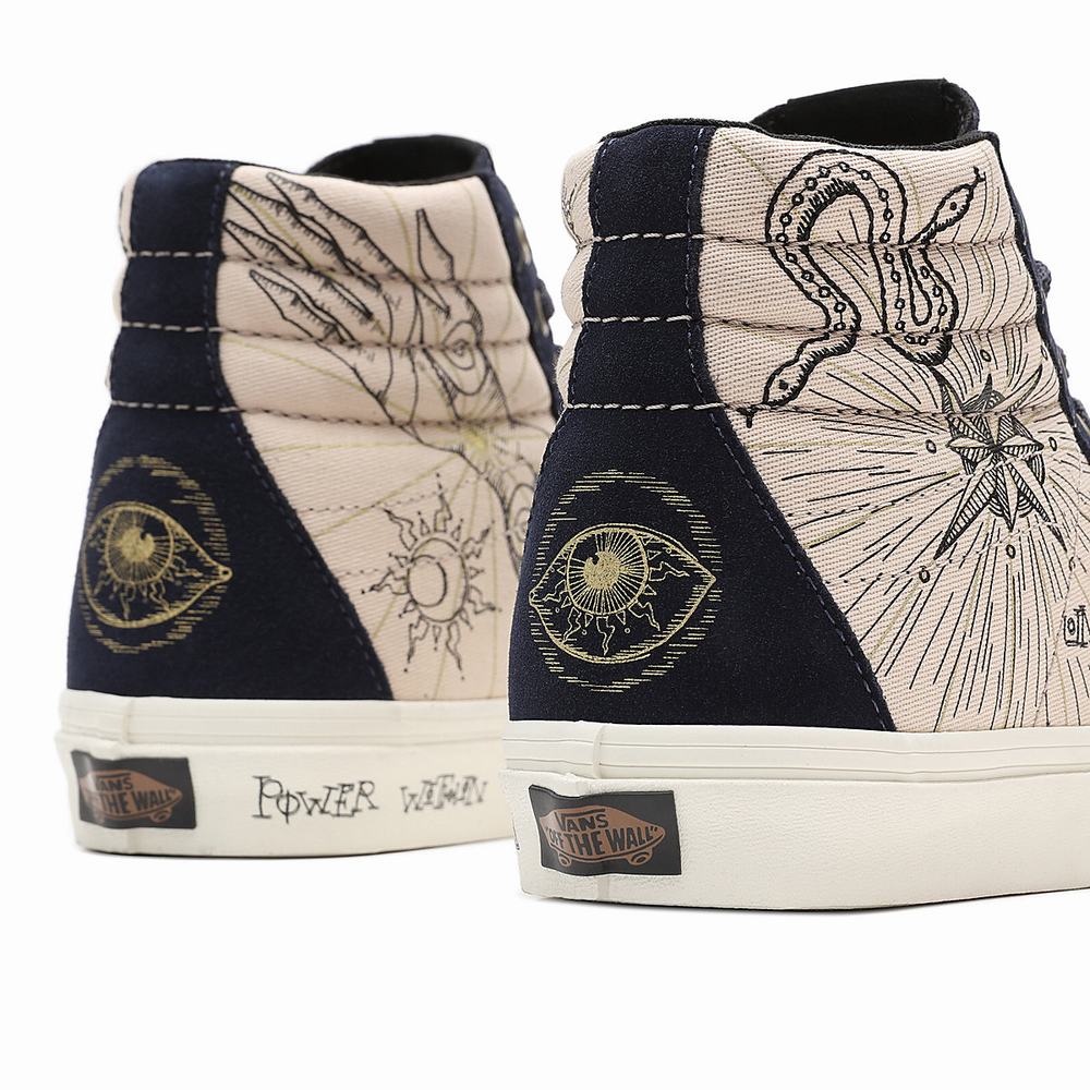 Tenis Botas Vans Mystic SK8-Hi Mujer Beige/Azul Marino | VBI052369