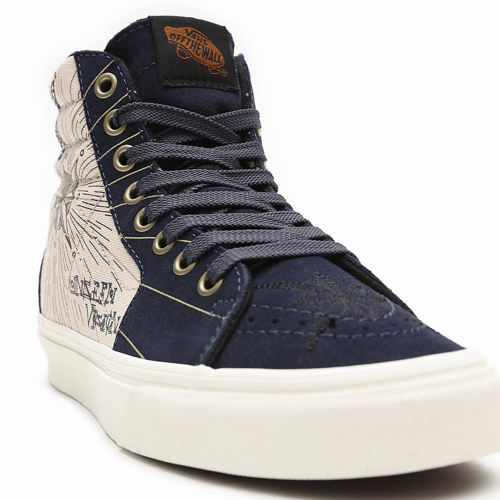 Tenis Botas Vans Mystic SK8-Hi Mujer Beige/Azul Marino | VBI052369