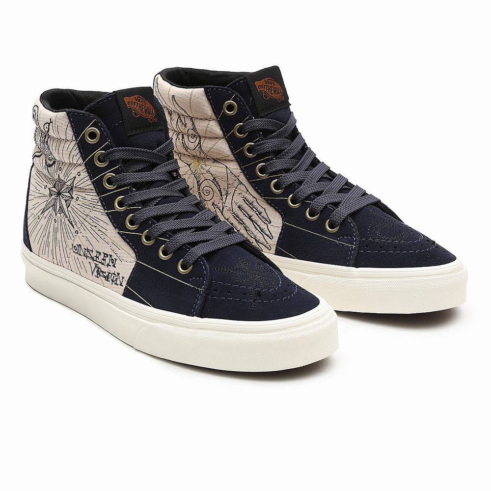 Tenis Botas Vans Mystic SK8-Hi Mujer Beige/Azul Marino | VBI052369