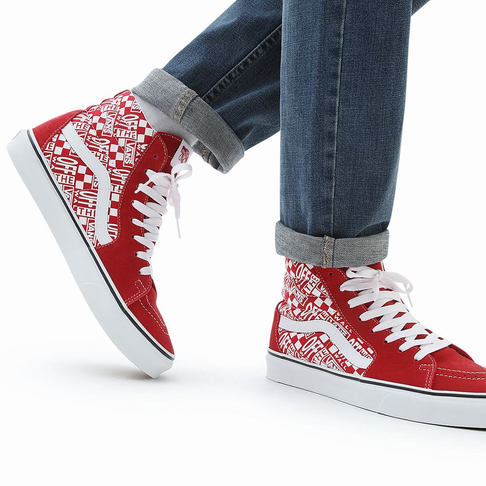 Tenis Botas Vans Off the Wall SK8-Hi Hombre Rojas | MJS594602