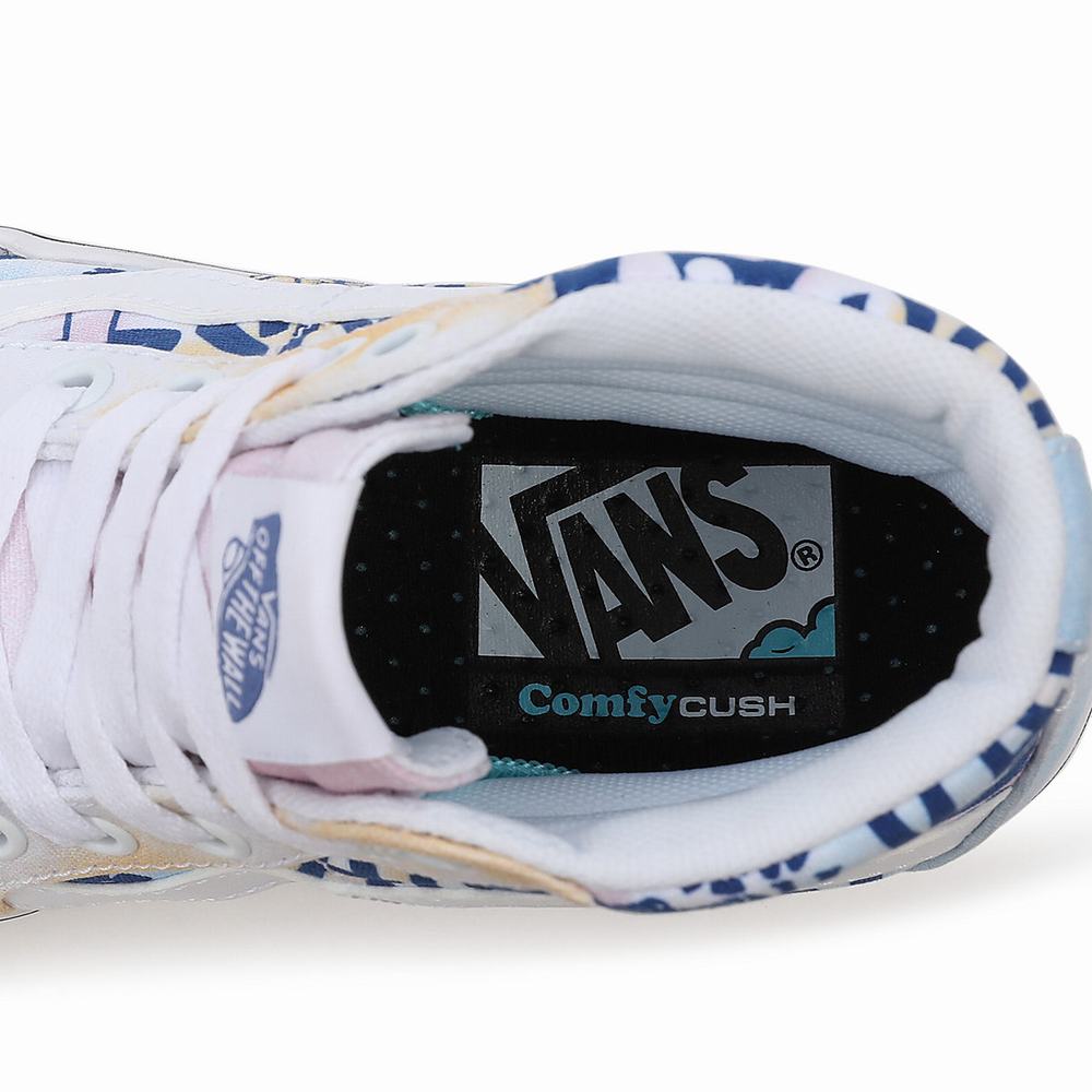 Tenis Botas Vans Pastel Tie Dye ComfyCush Sk8-Hi Mujer Azules/Blancas | IKR083165