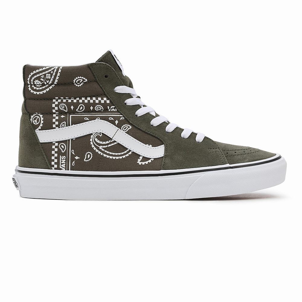 Tenis Botas Vans Peace Paisley SK8-Hi Hombre Verde | OMW601348