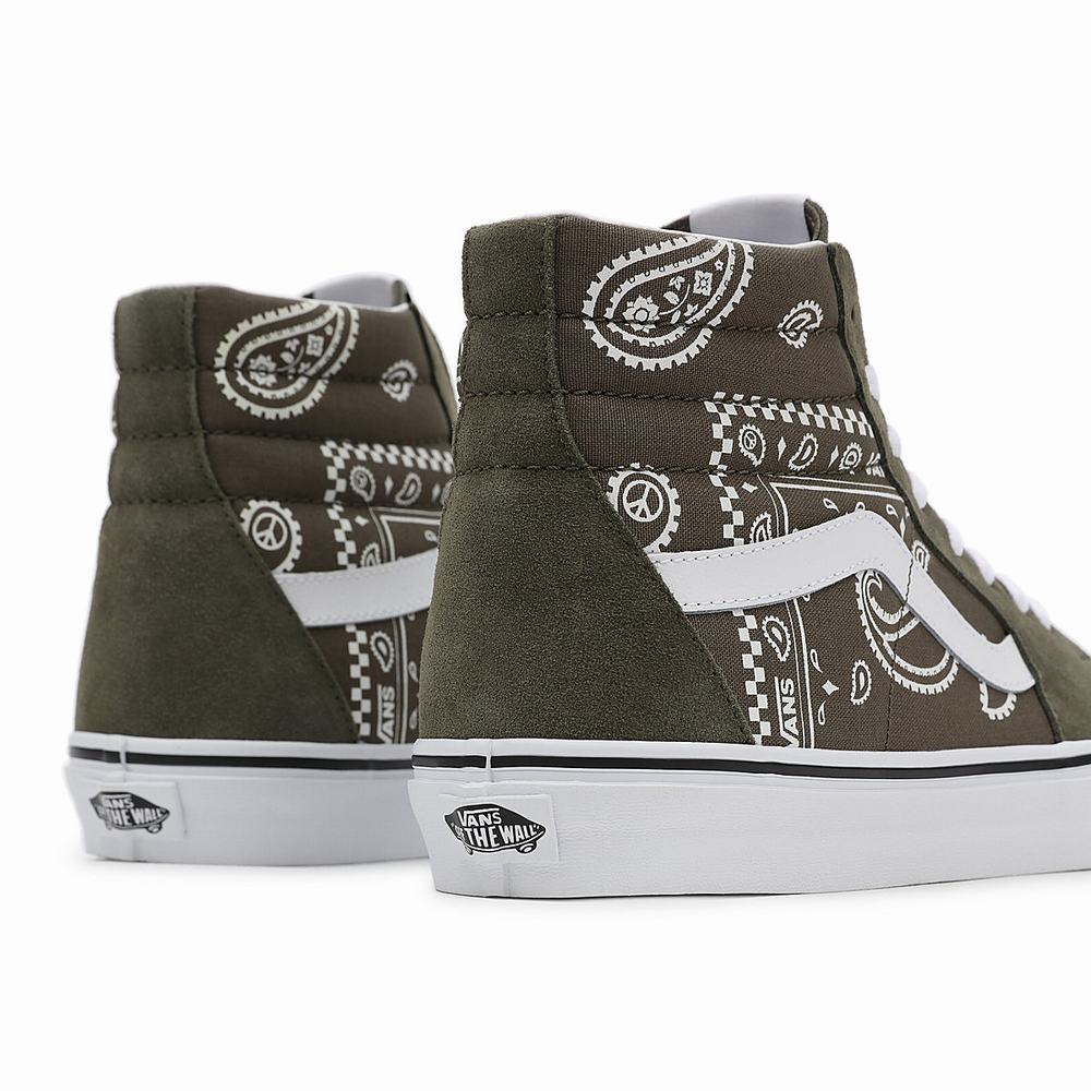 Tenis Botas Vans Peace Paisley SK8-Hi Hombre Verde | OMW601348